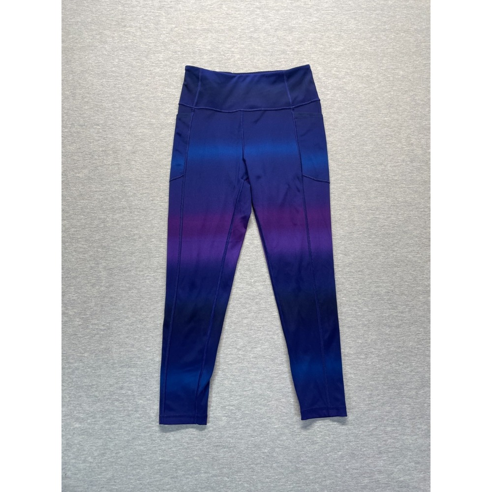Victoria's Secret On Point Flow Leggings Women 10 Blue Purple 7/8 Length Pull On